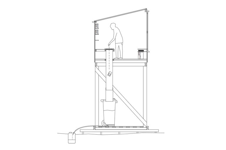 Skiss av ett komposttoalettsystem