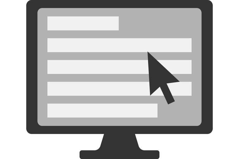 Datormonitor med markör som visar ett onlineformulär