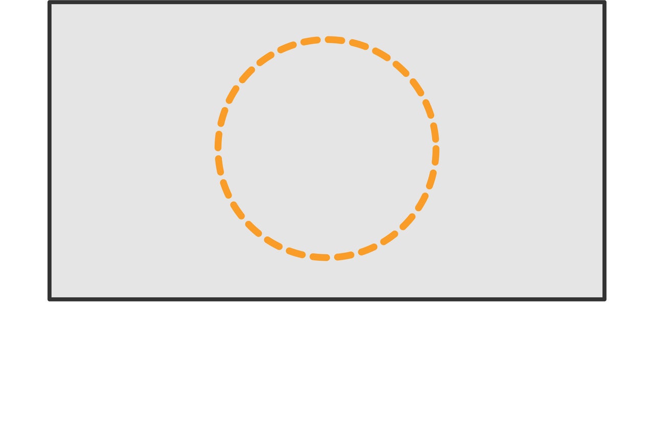 Rektangel med prickad cirkelmarkering