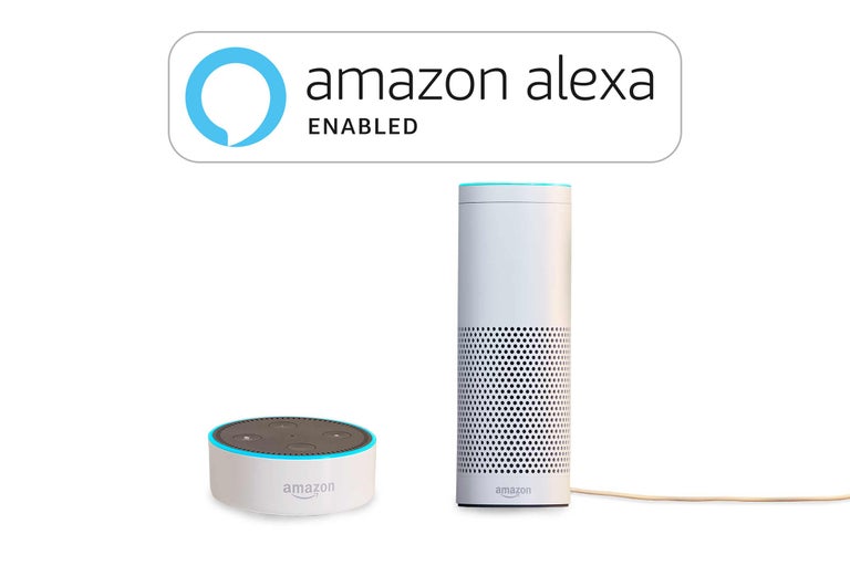 Amazon Alexa-logotyp med två högtalare