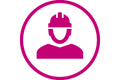 Symbol för person med skyddshjälm Symbol för person med skyddshjälm