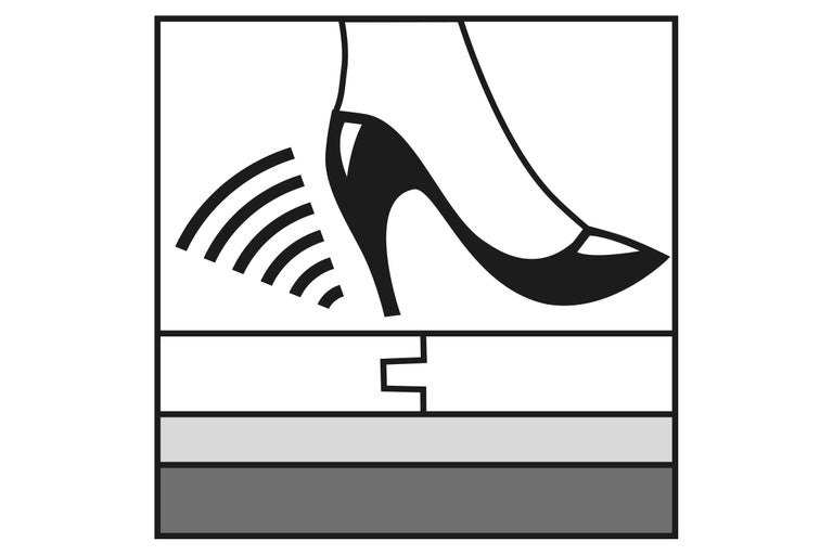 Symbol för stegljudsisolering