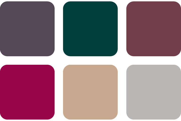 Färgprov med olika nyanser