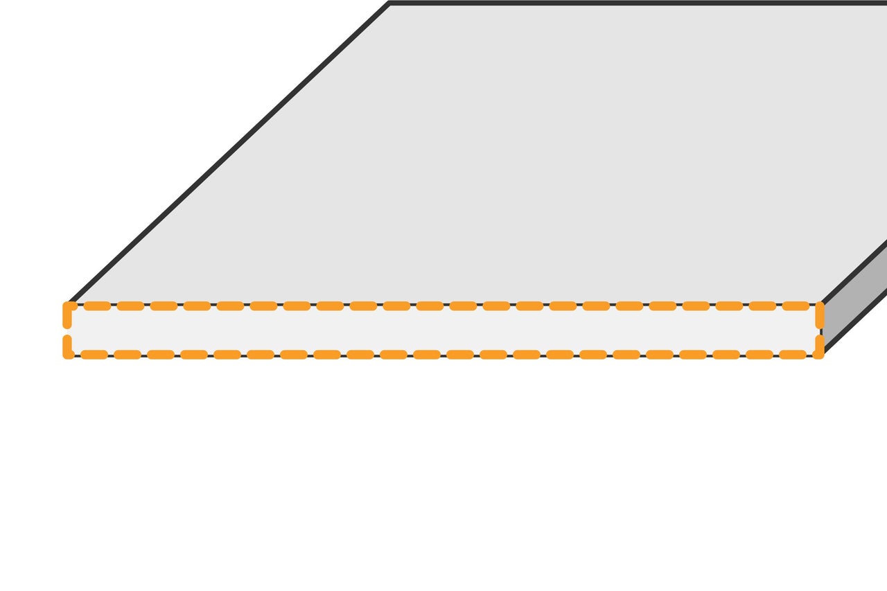 Grå platta med orange kant