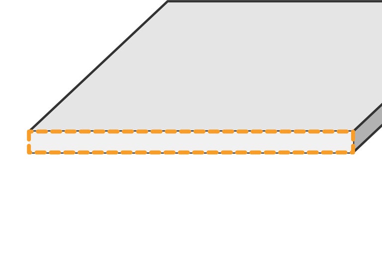 Grå platta med orange kant