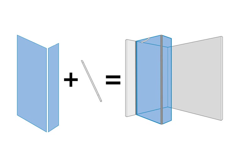 Illustration av konstruktionen av en duschvägg