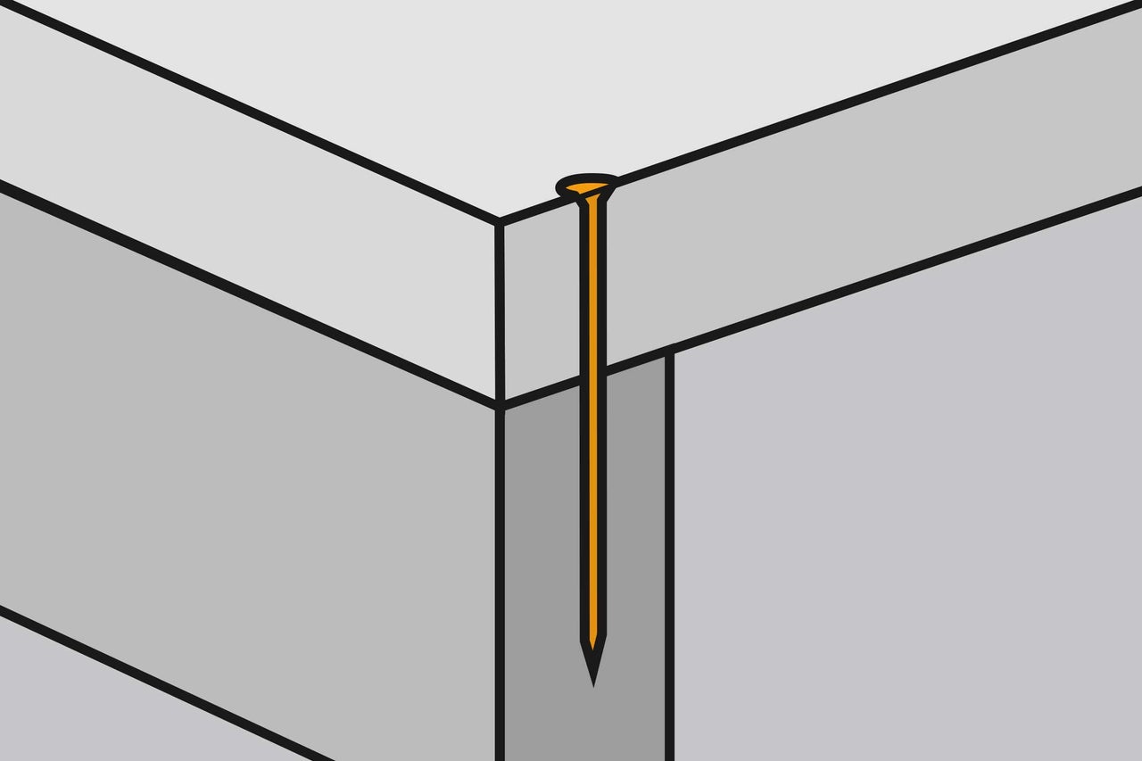 Illustration av en spik som slås in i en yta