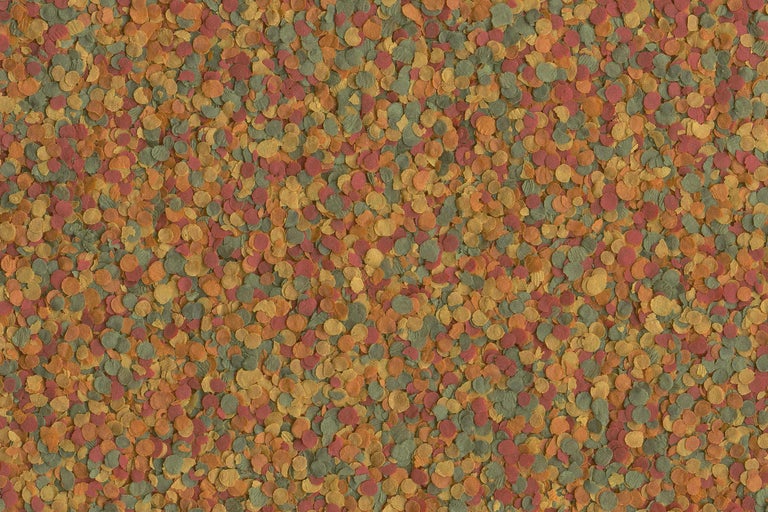 Närbild av flingfoder för fiskar