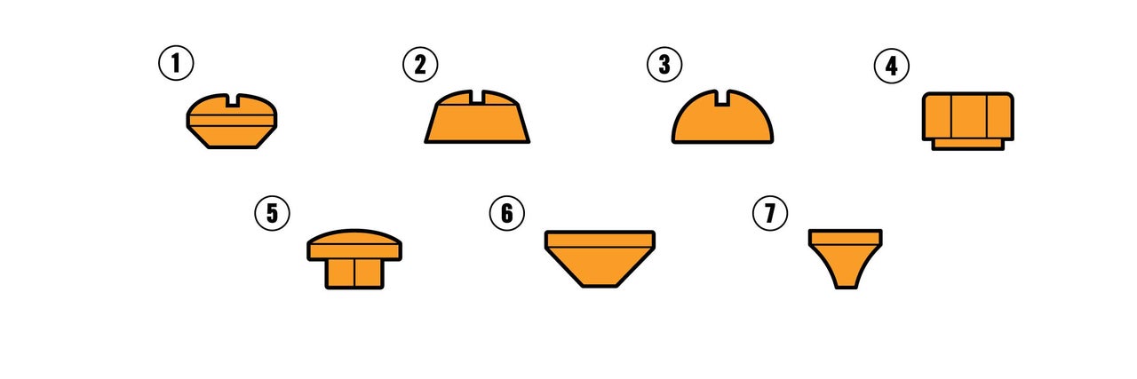 Illustration av olika möbelbeslag
