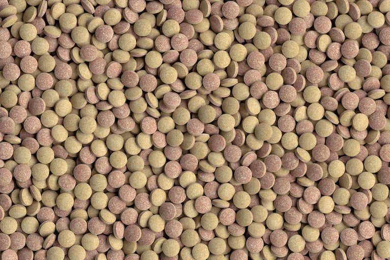 Närbild av runda tabletter