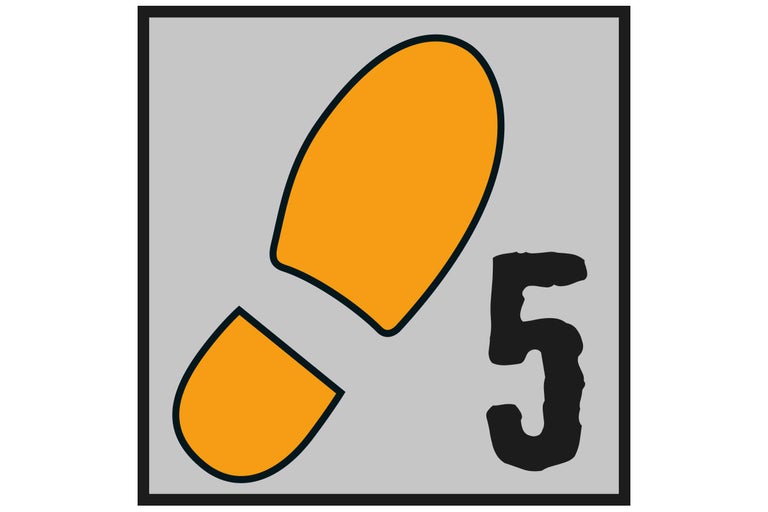 Fotavtryckssymbol med nummer 5