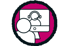 Symbol för onlinekonsultation