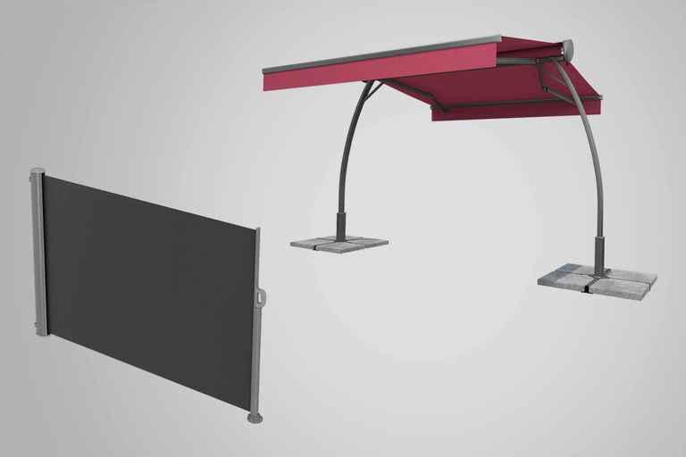 Sidomarkis och parasoll för trädgården