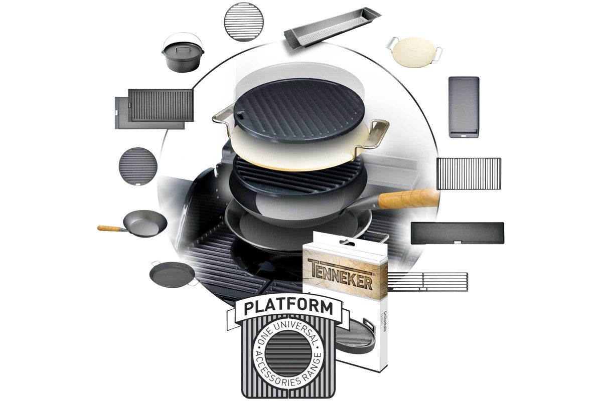 Tenneker Platform grilltillbehörssortiment med grillgaller, pannor, holländsk ugn och pizzasten