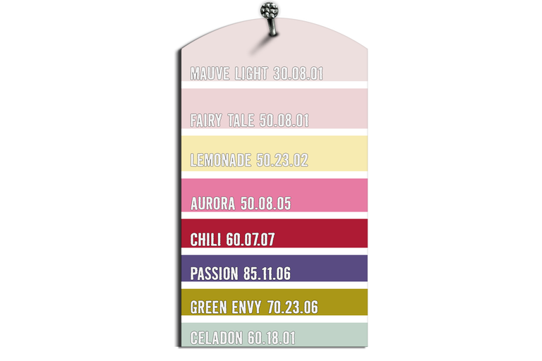 Färgmönsterkarta med olika färgnyanser