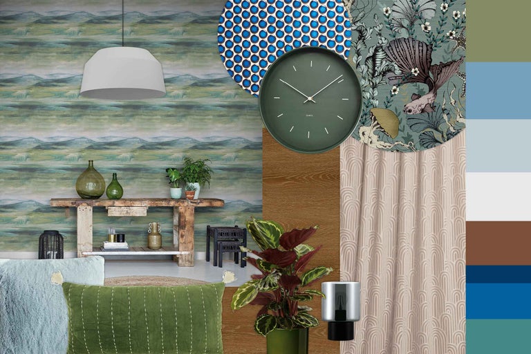 Collage med heminredningsdetaljer för en inspirerande inredning