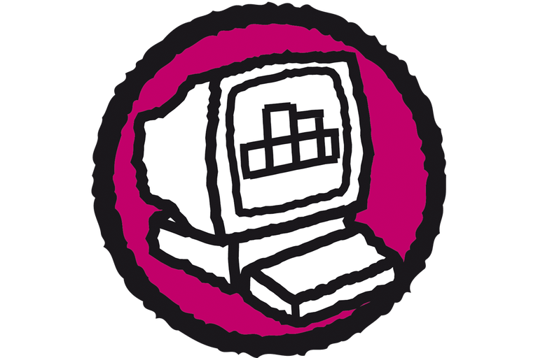 Symbol för en dator med ett diagram på skärmen