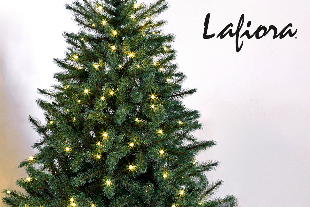 
			Lafiora logotyp. Dekorerad julgran med belysning.
		 Spela upp video 