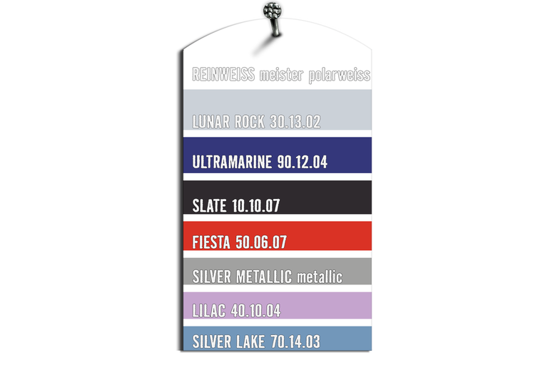 Färgmönsterkarta med olika nyanser