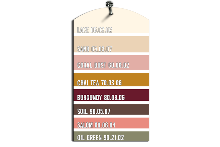 Färgkarta med olika nyanser
