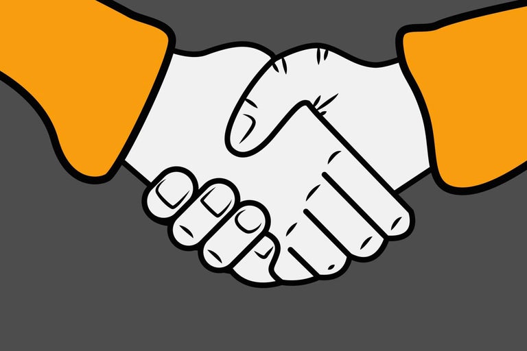 Symbolisk bild av en handskakning