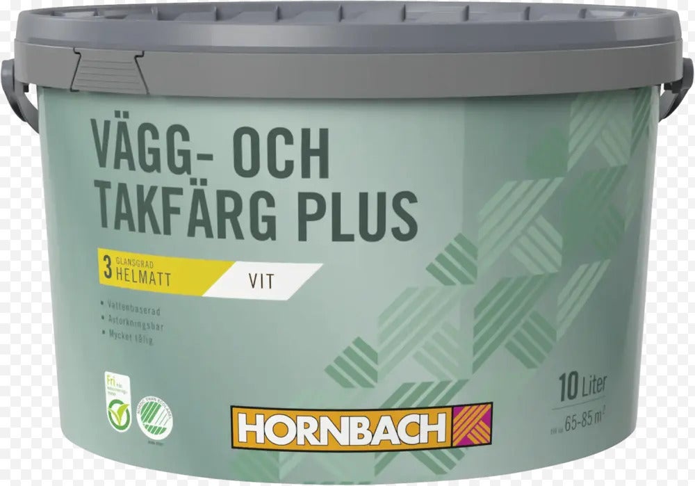 Hink med vägg- och takfärg med tio liter från Hornbach
