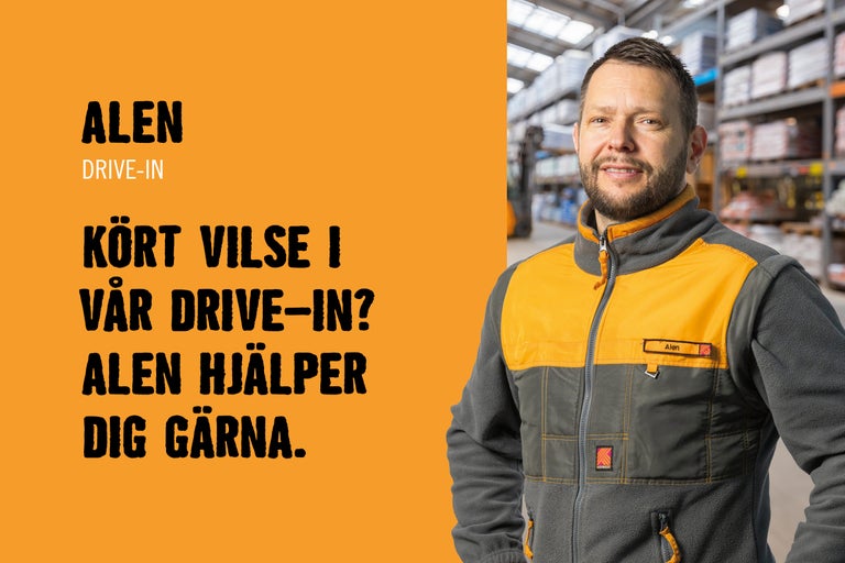 Hornbach reklam för Drive-In service med en vänlig medarbetare