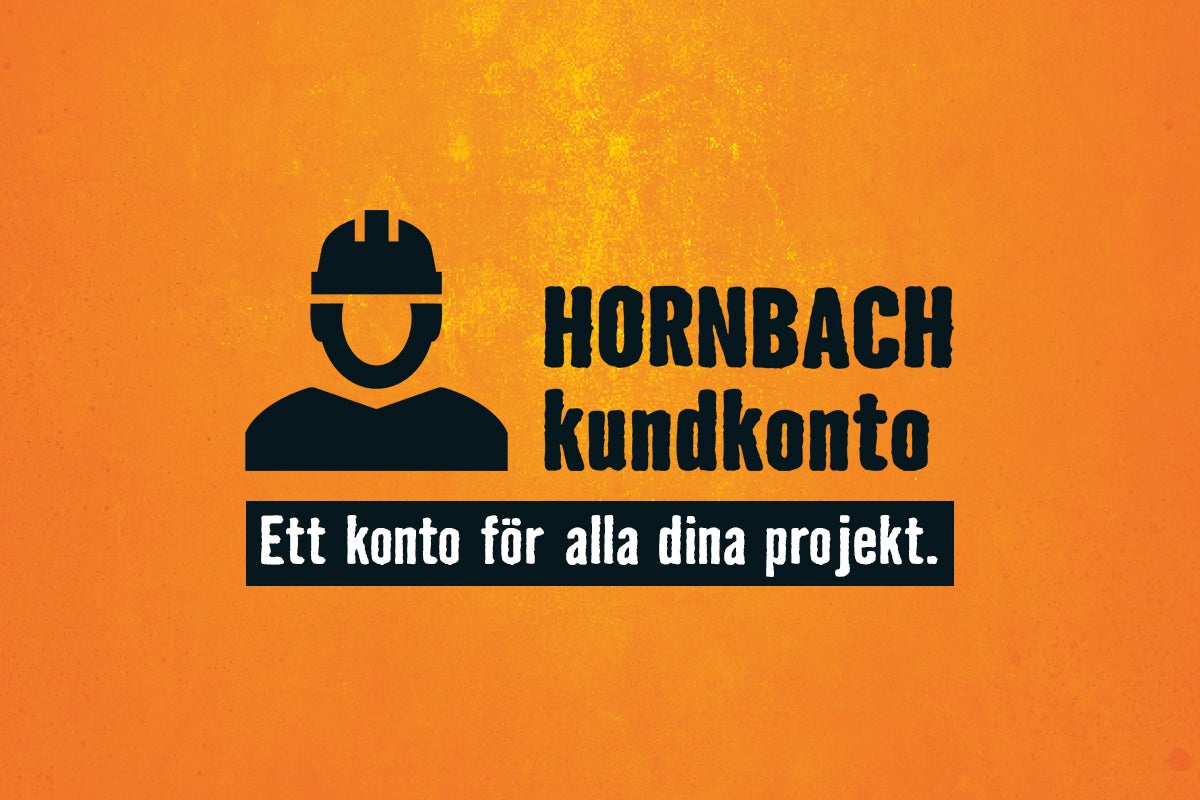 Hornbach kundkonto symbol med texten Ett konto för alla dina projekt