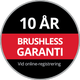 10 års garanti på borstlösa motorer vid onlineregistrering.