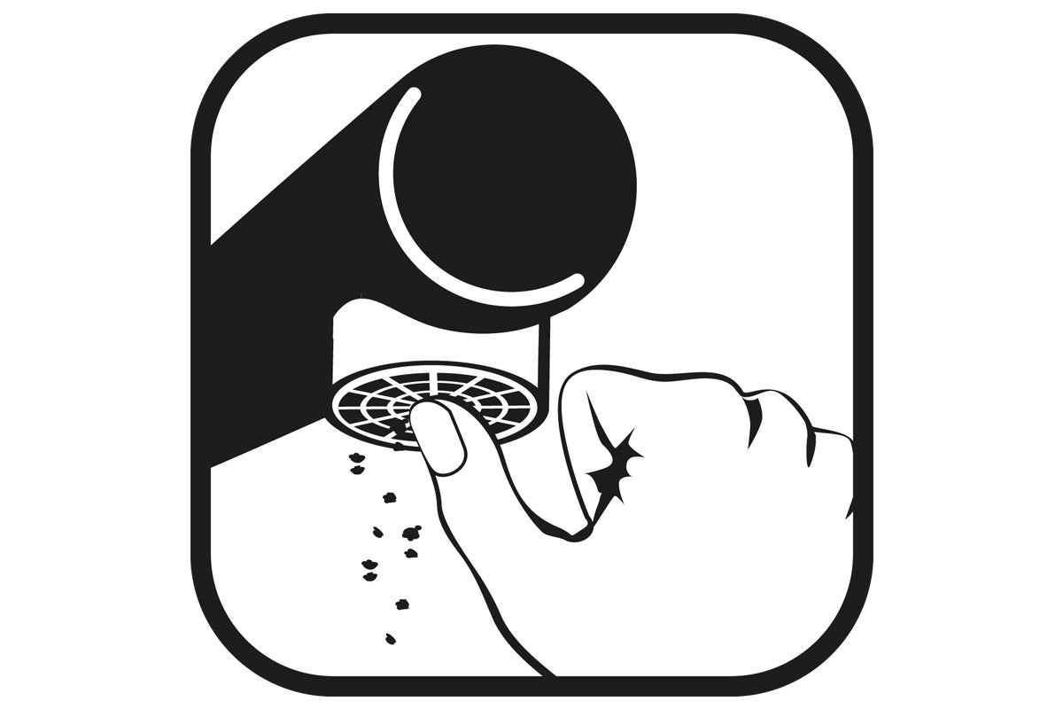 Symbol för rengöring av kranfilter