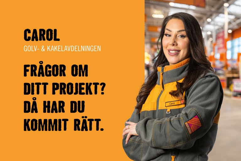 Carol från kakelavdelningen på Hornbach finns här för att svara på frågor om ditt projekt.