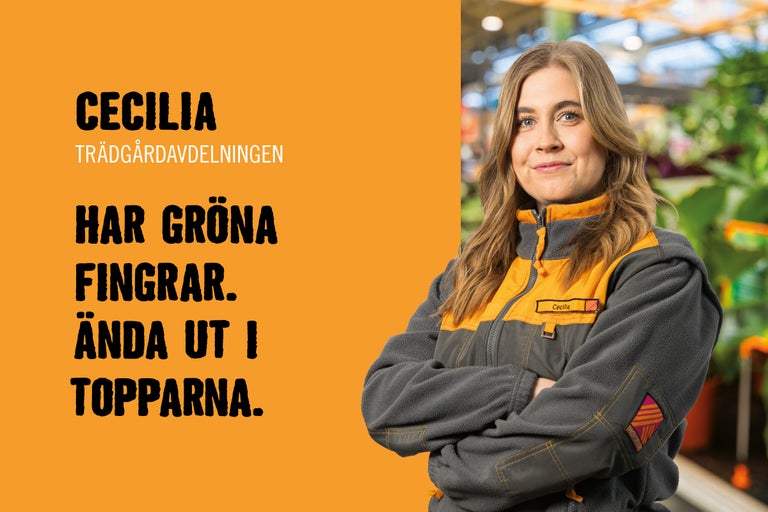 Cecilia från trädgårdsavdelningen har gröna fingrar.