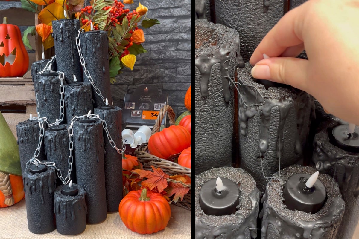 Dekorativa LED-ljus med kedjor och Halloween-dekorationer