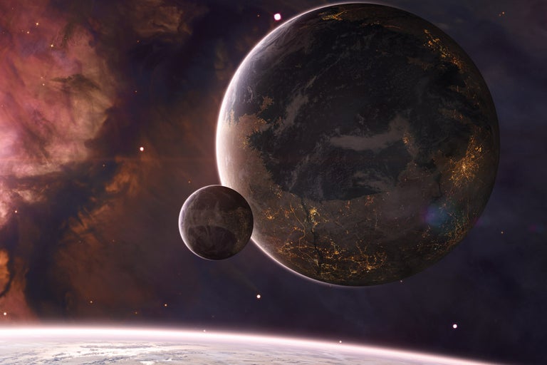 Illustration av planeter i rymden