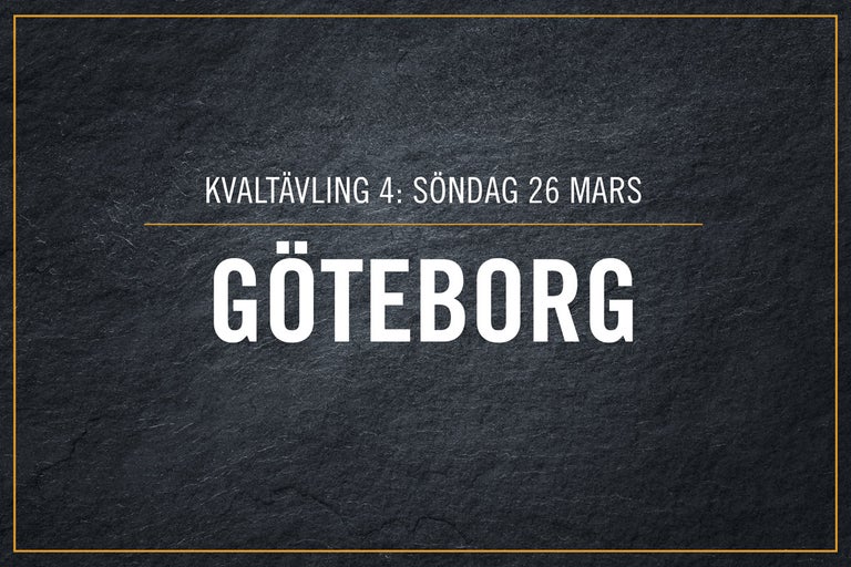 Kvaltävling 4: Söndag 26 mars, Göteborg