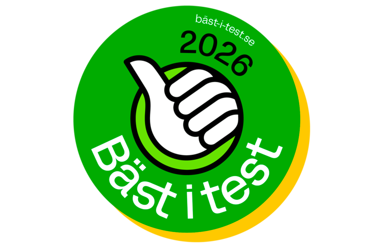 Bäst i test 2026 utmärkelse för en testvinnande produkt