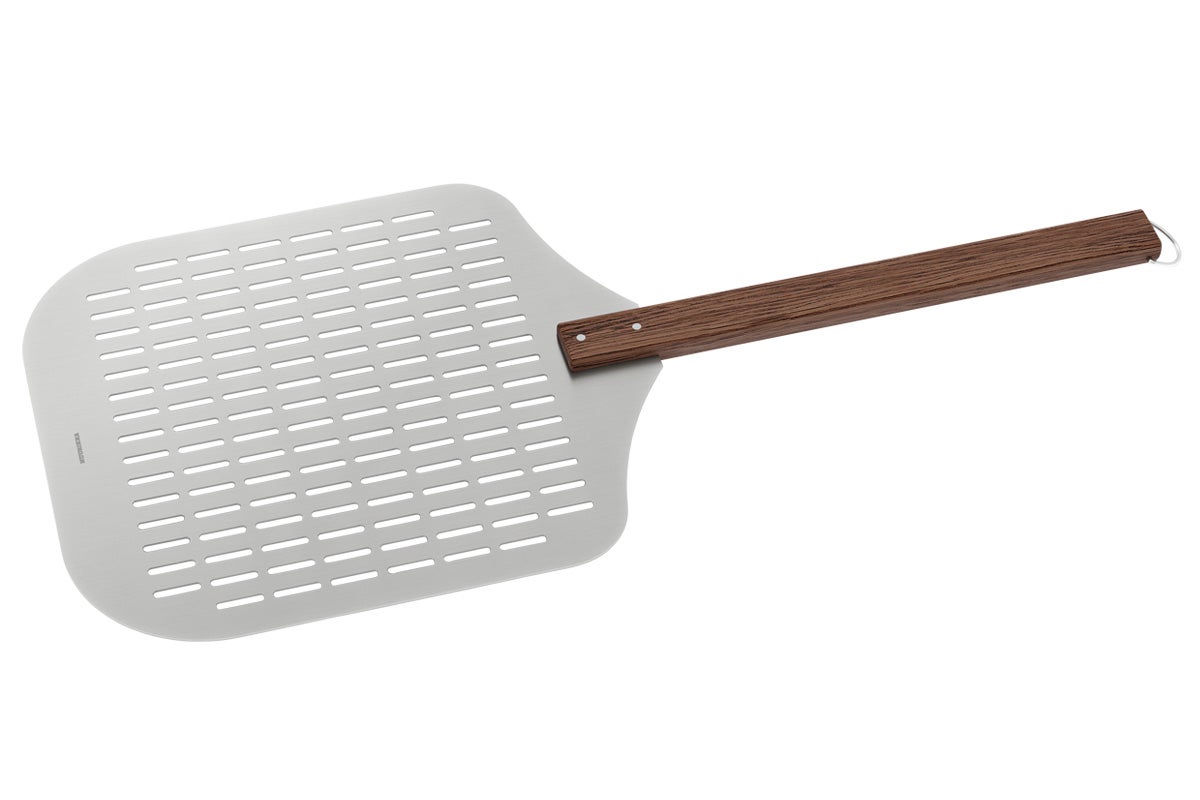 Pizzaspade av rostfritt stål med trähandtag