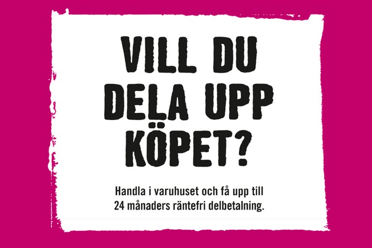 Information om delbetalning hos Hornbach