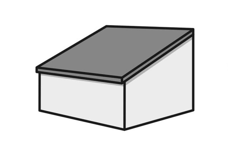 Illustration av en trälåda med sluttande lock