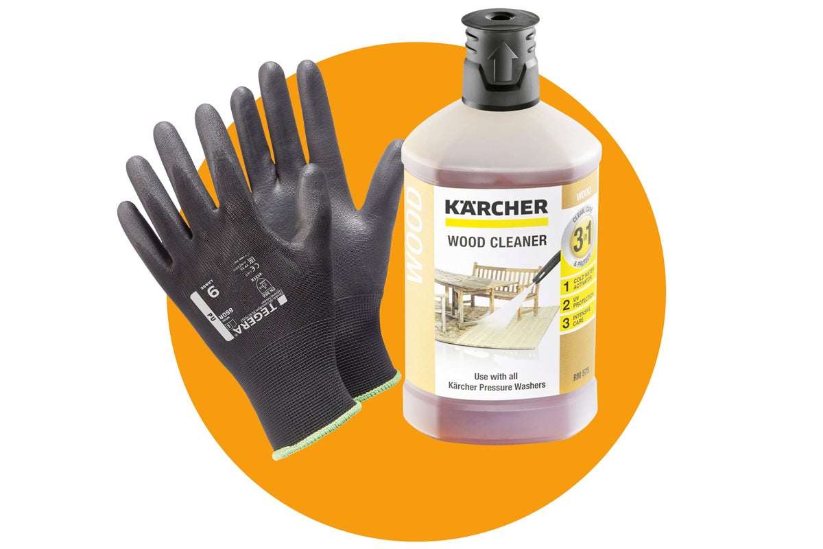 Kärcher Logo trärengöring för rengöring, underhåll och skydd och Tegera Logo arbetshandskar för rengöring med högtryckstvättar.