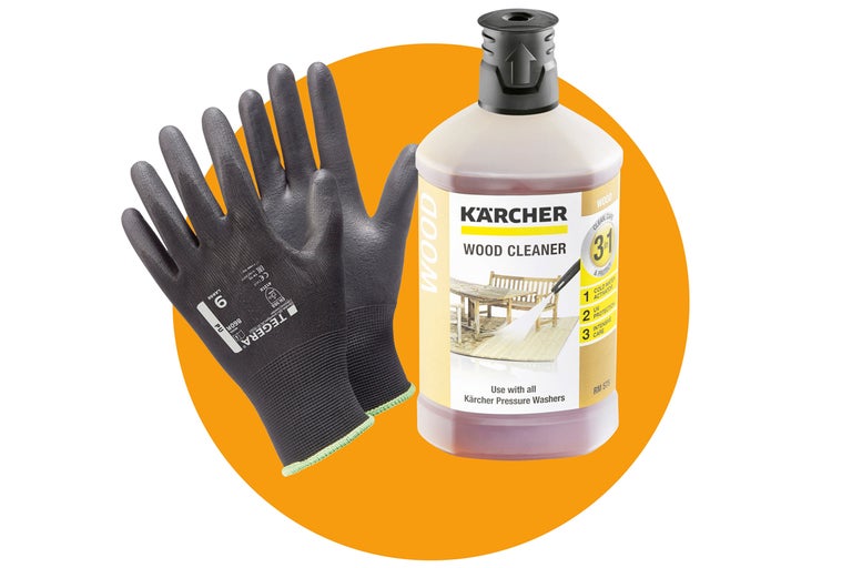 Kärcher Logo trärengöring för rengöring, underhåll och skydd och Tegera Logo arbetshandskar för rengöring med högtryckstvättar.