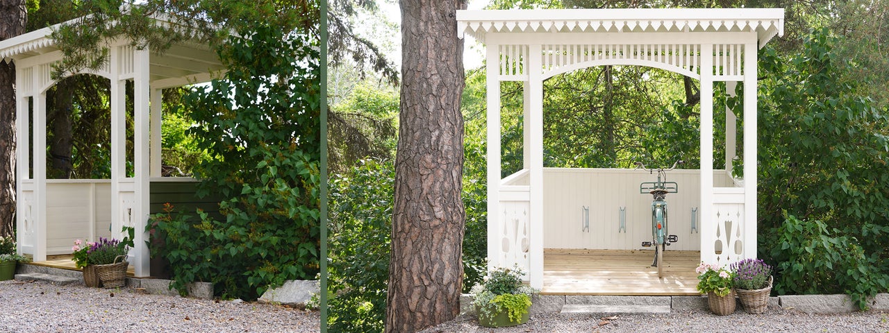 Bygga romantiskt cykelskjul