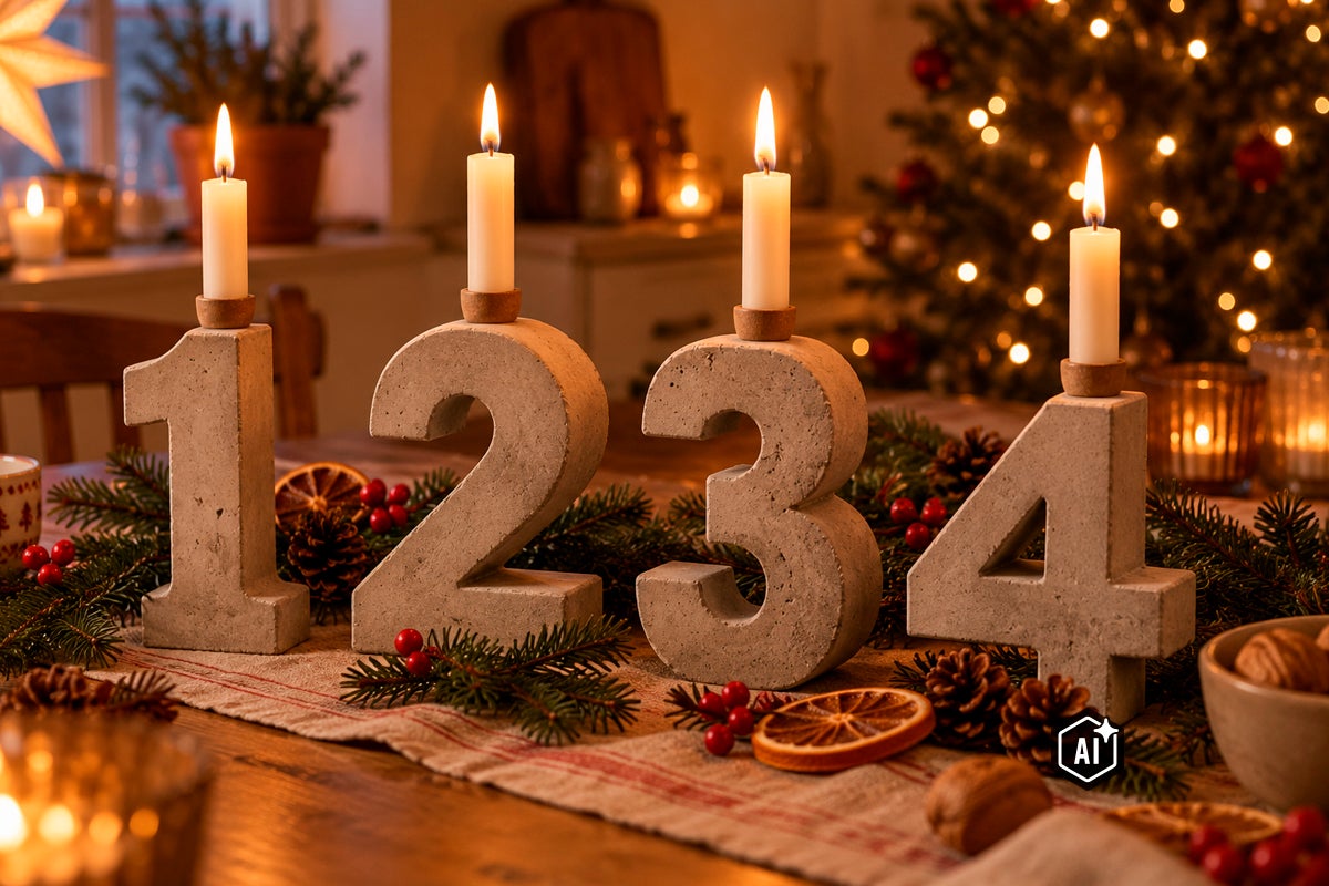 Gjut egna adventssiffror i betong