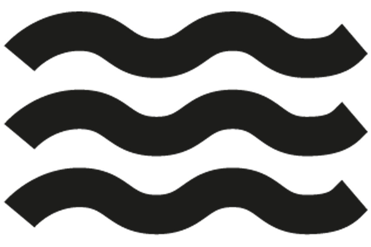 Symbol för oregelbundna vattenvågor