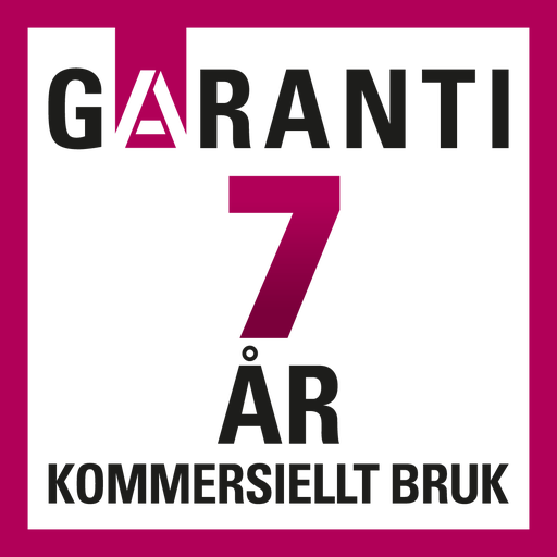 7 års garanti för kommersiellt bruk
