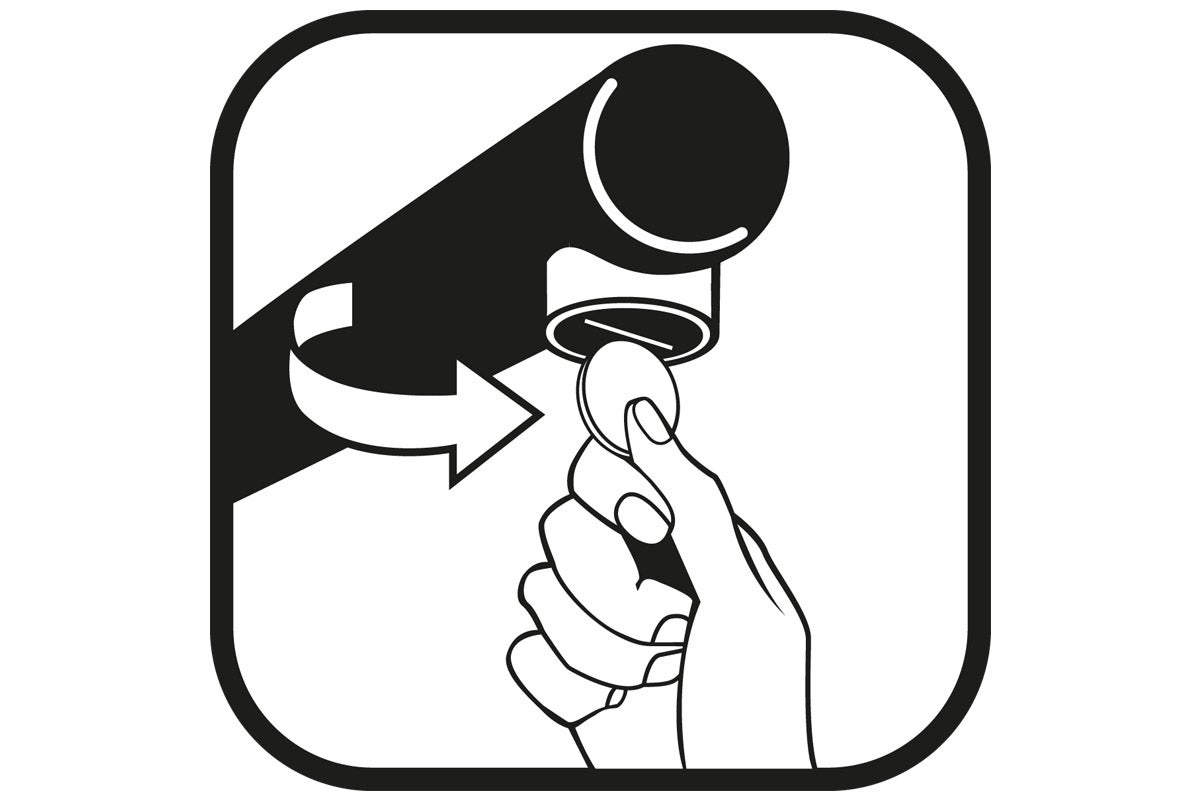 Symbol för myntinkast med roterande rörelse