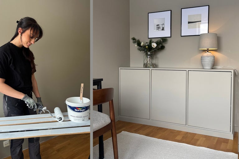 Bygga och måla platsbyggd skänk