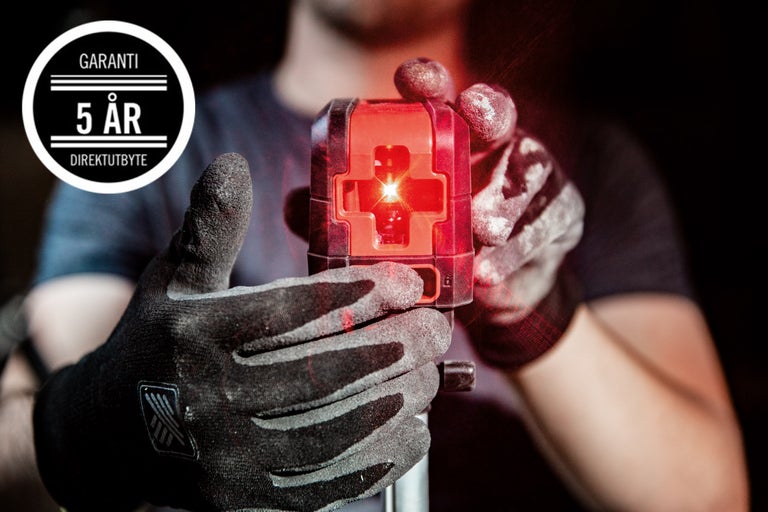 Röd krysslaser i händerna med 5 års garanti