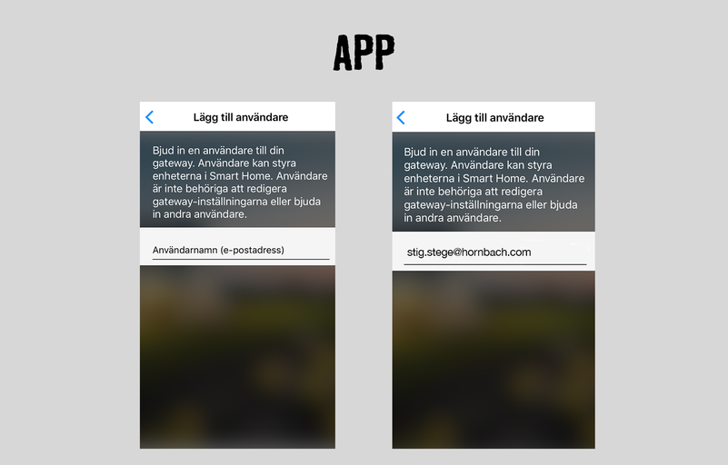 App-skärmbilder för att lägga till användare