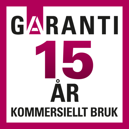 Symbol 15 års garanti för kommersiellt bruk